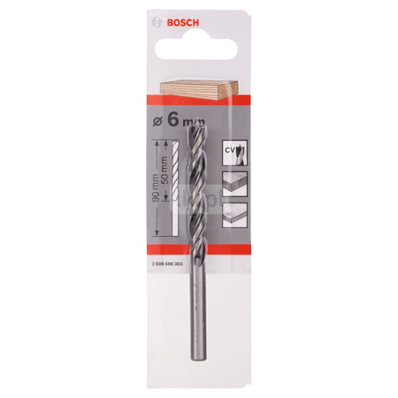 Standardowe, spiralne wiertło do drewna 6x50/90 NS