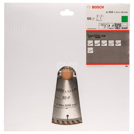 Tarcza pilarska Optiline Wood PIŁA TARCZ.-T OPTI 250X3.2X30Z60