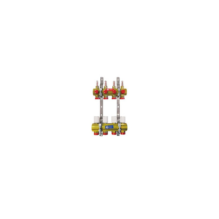 Rozdzielacz do ogrzewania podłogowego GIACOMINI R553F 5-obieg. mosiądz 1'' x gzm 18 + przepływomierz + termostat