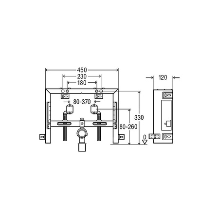 Stelaż podtynkowy do bidetu VIEGA 8569, 330 x 450 x 120 mm