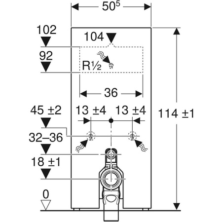 Moduł sanitarny do WC stojącego GEBERIT Monolith, 1140 mm x 505 mm x 106 mm, front: imitacja betonu, bok: czarny