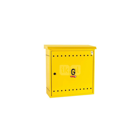 Skrzynka gazowa, 600x600x250, wolnostojąca, metalowa, ze skośnym daszkiem - antracytowa