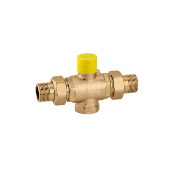 Trójdrożny kulowy zawór strefowy, 3/4" GW przyłącze obejściowe 1 1/4" 36