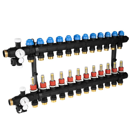 Rozdzielacz do ogrzewania podłogowego AFRISO ProCalida EF1 12-obieg. poliamid GZ 1'' x Euroconus 3/4''