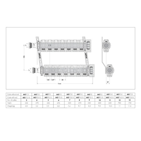 Zespół rozdzielaczy 1 1/4” x 5 3/4” GZ