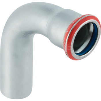 Kolano 90' GEBERIT Mapress C-Stahl FKM, stal (Ocynk galwaniczny/elektrolityczny) (ocynk), 42 mm, DN 40 x 42 mm x DN 40 (końcówka wciskowa x mufa zaprasowywana) z uszczelką