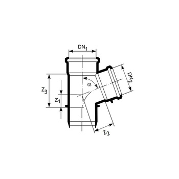 Trójnik MAGNAPLAST KG 2000 KGEA 45' PP-md DN 315 x DN 160 x DN 315 (ww x ww x wz), kolor zielony