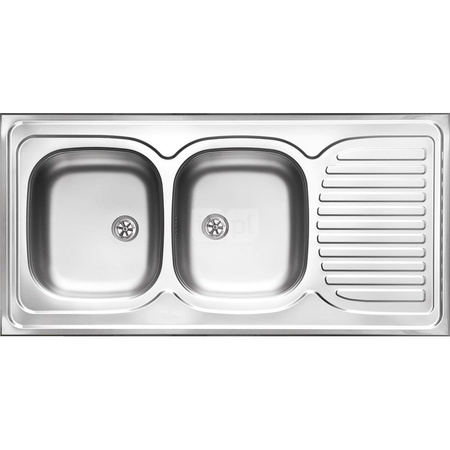 Deante Tango Zlewozmywak 2-komorowy z ociekaczem - satyna