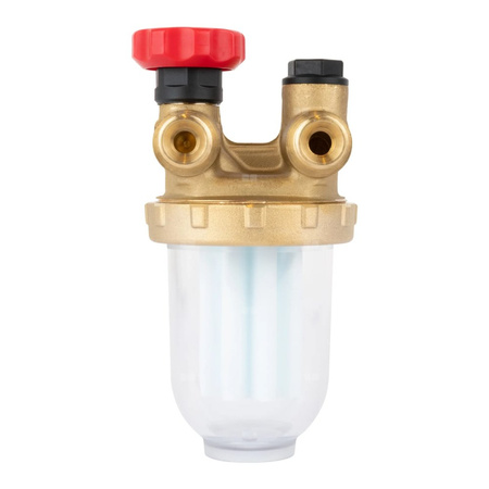 Filtr olejowy AFRISO R500Sijednorurowy z powrotem fi 3/8''/3/8'' GW x GZ, z wkładem plastikowym, maks. przepływ 210 l/h