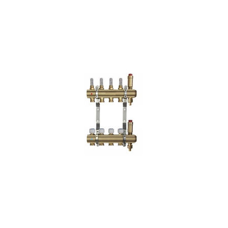 Rozdzielacz do ogrzewania podłogowego QIK STANDARD 2-obieg. mosiądz gw 1'' x gz 3/4'' + przepływomierz