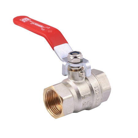 Zawór kulowy PERFEXIM PHA-001 mosiądz niklowany, PN30 1/2'' gw x gw, uchwyt: dźwignia (czerwona)