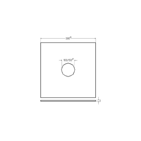 Mata uszczelniająca, guma / czarny, fi: 100 L: 500 B: 500 do odpływów prysznicowych VIEGA 4948.39