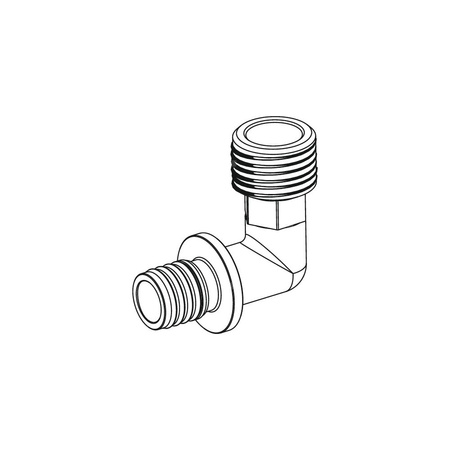Nypel przejściowy 90' TECE flex, mosiądz, 20 mm x 3/4'' (zz x GZ)