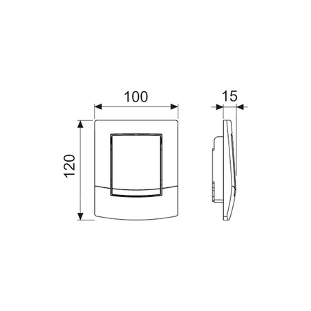 Przycisk spłukujący do stelaża do pisuaru (Mechaniczny) TECE ambia, kolor biały, 100 mm x 120 mm x 15 mm
