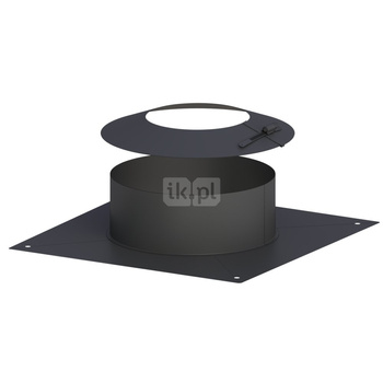 Króciec dylatacyjny fi80mm z kołnierzem malowany na czarno