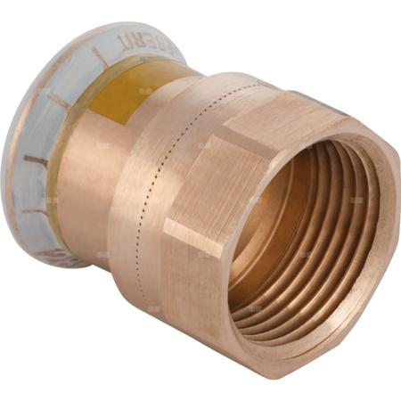 Złączka GEBERIT Mapress Kupfer Gas przejściowa z gwintem wewn. do gazu, Cu, 3/4'' x 22 mm (GW x mufa zaprasowywana), (głębokość: 1.5 mm) z uszczelką