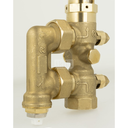 Zespół armatury serwisowej AHS 500 do pomp ciepła, z filtrem siatkowym, z przepływomierzem 5 - 42 l/min, przyłącza GW G1''