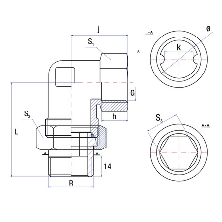 Śrubunek 90' RUMET o-ring mosiądz 1 1/2'' x 1 1/2'' (GW x GZ)