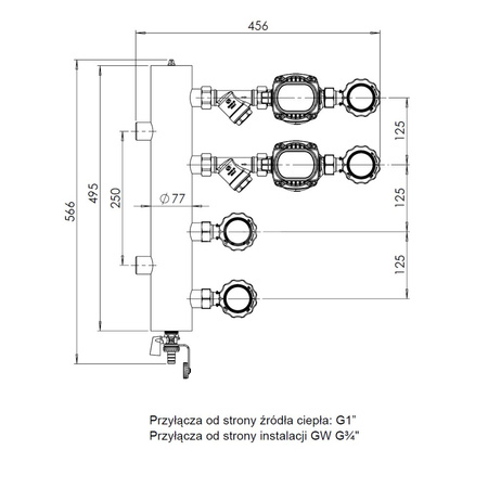 Grupa pompowa AFRISO BPS 900 AP GZ x GW 1'' x 3/4'', z pompą obiegową