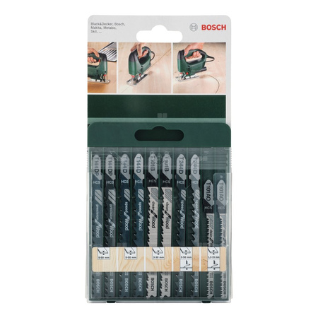 10-częściowy zestaw brzeszczotów do wyrzynarek, chwyt T T 144 D (2x), T 244 D (2x), T 101 B (2x), T 101 AO (2x), T 144 DP (2x)