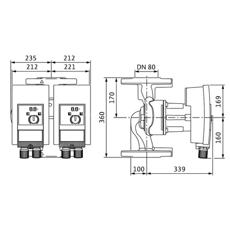 Pompa obiegowa WILO Yonos MAXO-D 80/0,5-6 PN10 1x230 V 50/60 Hz, PN 10/10bar
