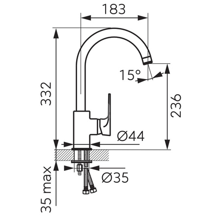 Bateria zlewozmywakowa stojąca FERRO ALGEO SQUARE, kolor chrom