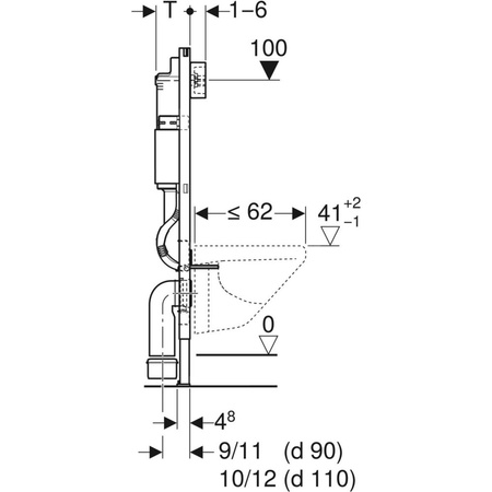 Stelaż podtynkowy do WC GEBERIT Duofix Basic + Delta, 1120 x 500 x 120 mm, regulowana wysokość, ze spłuczką