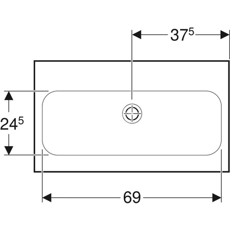 Umywalka GEBERIT iCon Light prostokątna, biała, 750mm, bez otworu na baterię, bez odpływu przelewowego, półka od ściany