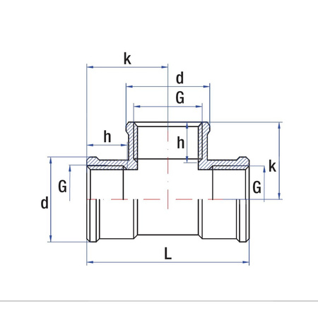 Złącze trójnik RUMET Mosiądz 5/4'' (GW)