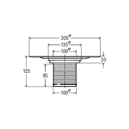 Element wyrównujący wysokość, tworzywo sztuczne / szary do odpływów prysznicowych VIEGA 4947.1