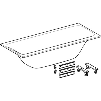 Wanna prostokątna Tawa 180x80, duo, slim, z nogami montażowymi