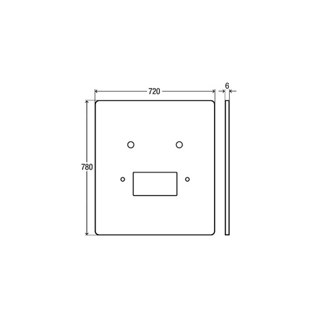 Płytka maskująca do umywalki szkło, nr wzoru 8570.45 L: 780 B: 720 s: 6 wykonanie: szkło białe