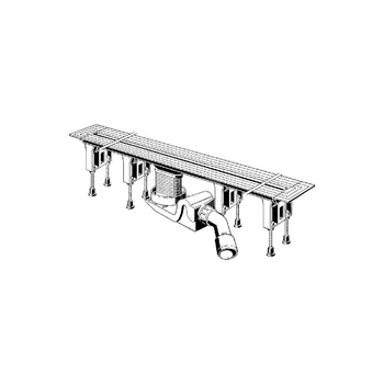 Odpływ prysznicowy prostokątny VIEGA 4965.10, 1300 x 110 x 95 mm, dł: 1200 mm, szer: 20 mm, z syfonem