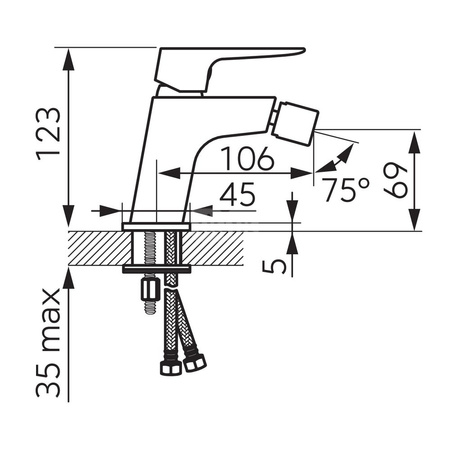 Bateria bidetowa FERRO VITTO VerdeLine, kolor czarny