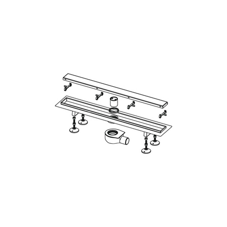 TECElinus - kompletne rynny proste z rusztem ozdobnym odwracalnym 2 w 1 - 900 mm