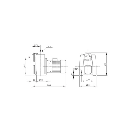 Pompa samozasysająca pozioma WILO Drain LPC Żeliwo, fi zew. wylot 80 mm, częstotliwość 50 Hz, pobór mocy silnika 5 kW (3~400, 50 Hz)