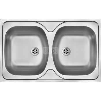 Deante Tango Zlewozmywak 2-komorowy bez ociekacza - satyna