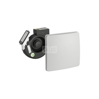 LA 100 VE Zespół wentylatora z gładkim panelem wewnętrznym do montażu powierzchniowego. Decentralny wyciąg do łazienki, kuchni, WC do podłączenia z kominem went. Wymagana obudowa LA G-A/U/UB