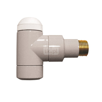 Zawór grzejnikowy termostatyczny HERZ TS-90 DE LUXE kątowy, połączenie 1/2'' (malowany) kość słoniowa ral 1015