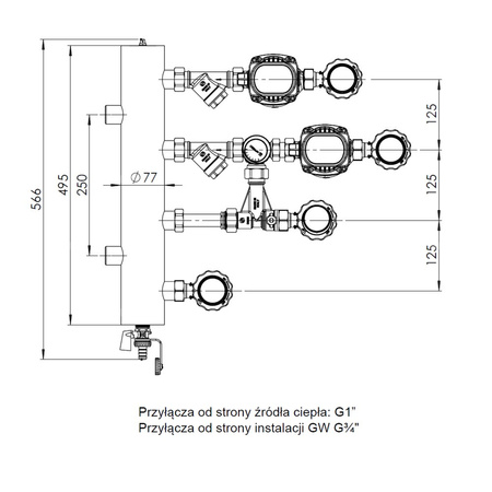 Grupa pompowa AFRISO BPS 906 AP GZ x GW 1'' x 3/4'', z pompą obiegową