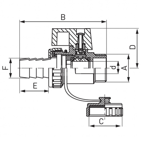 Zawór kulowy FERRO Standard spustowy 3/8'' GZ