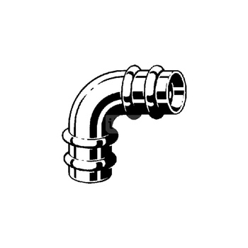 Łuk Sanpress 90' VIEGA 2216 Jednoczęściowy, brąz (Stan surowy) / brąz, 15 mm (mz x mz) z uszczelką