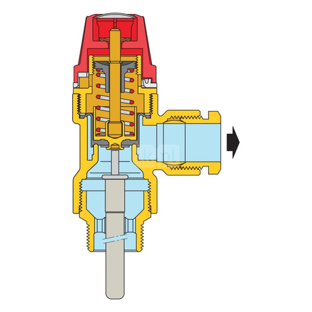 Zawór bezpieczeństwa temperaturowo-ciśnieniowy 3/4" GZ x O 22 6 bar