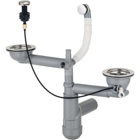 Deante  Syfon Space Saver Lux do zlewozmywaków granitowych 1,5 i 2-komorowych