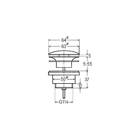 Zawór uniwersalny Visign V1 mosiądz chrom., z możliwością zamknięcia, nr wzoru 5439 G: 1¼ fi: 63