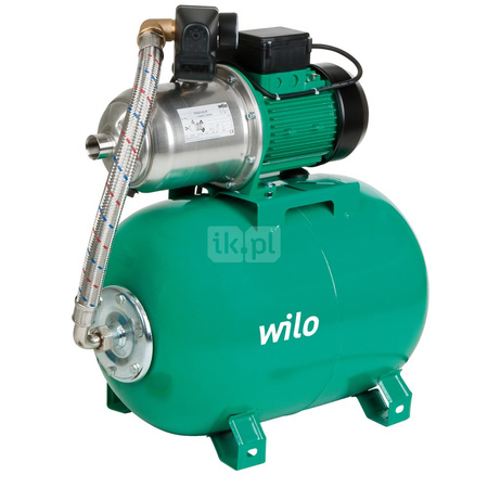 Hydrofor domowy Wilo-MultiPress HMP 605 DM-2 normalnie zasysający, zmniejszenie częstotliwości załączania i eliminacja skoków ciśnienia dzięki zbiornikowi ciśnieniowemu o pojemności 50 l