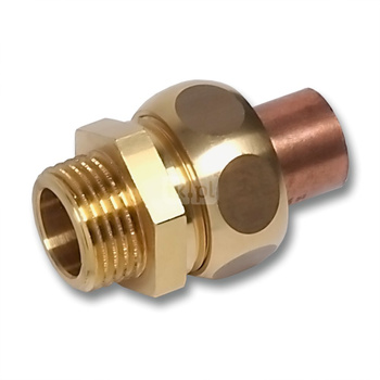 Śrubunek SANHA 5343g trzyczęść., Cu, 15 mm x 1/2'' (lw x GZ)