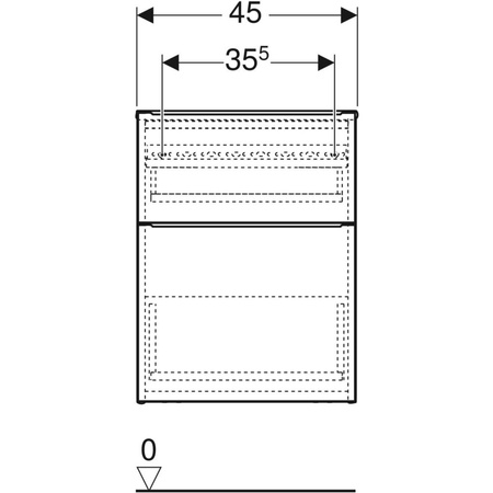 Boczna szafka iCon z dwoma szufladami 45 cm x 60 cm x 47,6 cm lava / lakierowany matowy, lava / matowy