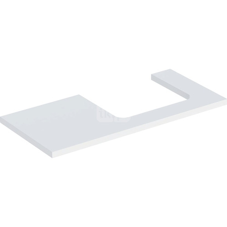 Geberit ONE Blat pod umywalkę, wycięcie z prawej strony, do prostokątnej umywalki stawianej na blat, B105cm, H3cm, T47cm, biały, matowy