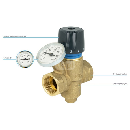 Zawór równoważący do cyrkulacji c.w.u. AFRISO ATB 100 mosiądz DN15